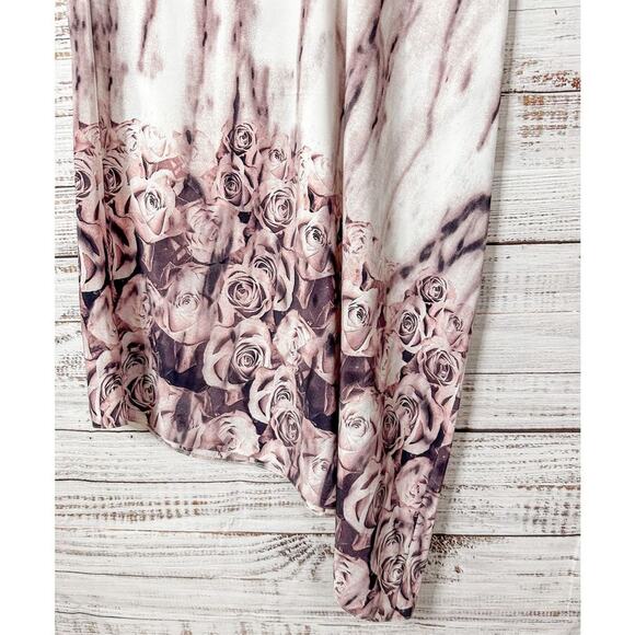 Asos Women's Floral Sleeveless Asymmetrical Hem Dress Ombré Pink Cream Size 4 - Picture 12 of 12